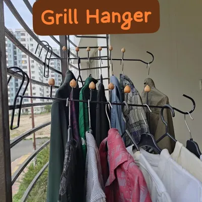 Balcony Cloth Drying Metal Grill Hanger